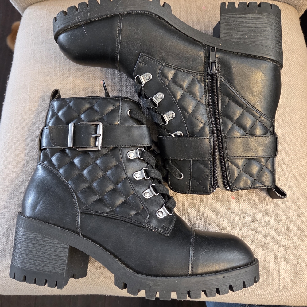 Madden Girl Black Quilted Ankle Booties
